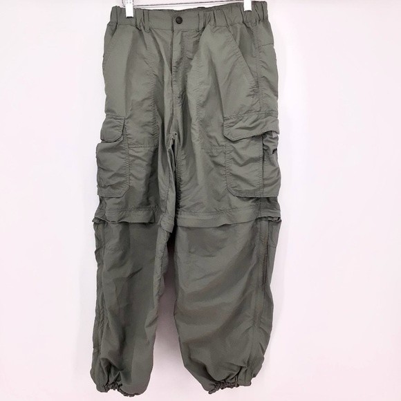 REI Men's Cargo Convertible Hiking Green Outdoor Pants UPF 50 Size M 36L - Picture 2 of 16
